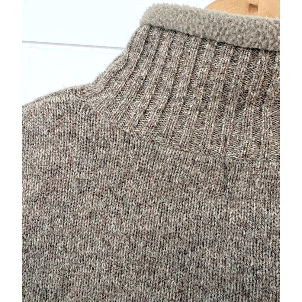 Pendleton Shetland Wool Zip Front Sweater Vest Fleece Lined Beige Tan Medium - Picture 12 of 16